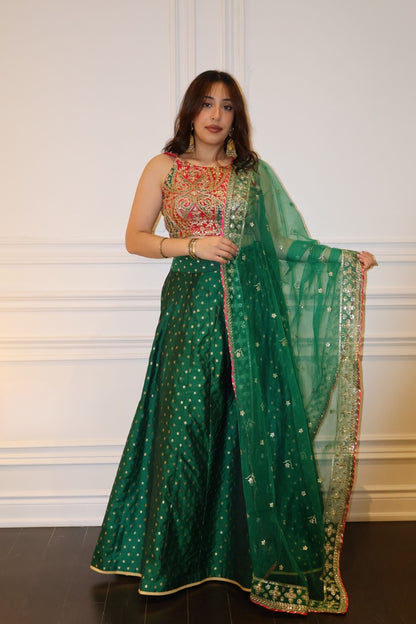 Emerald Élan Lehenga Set