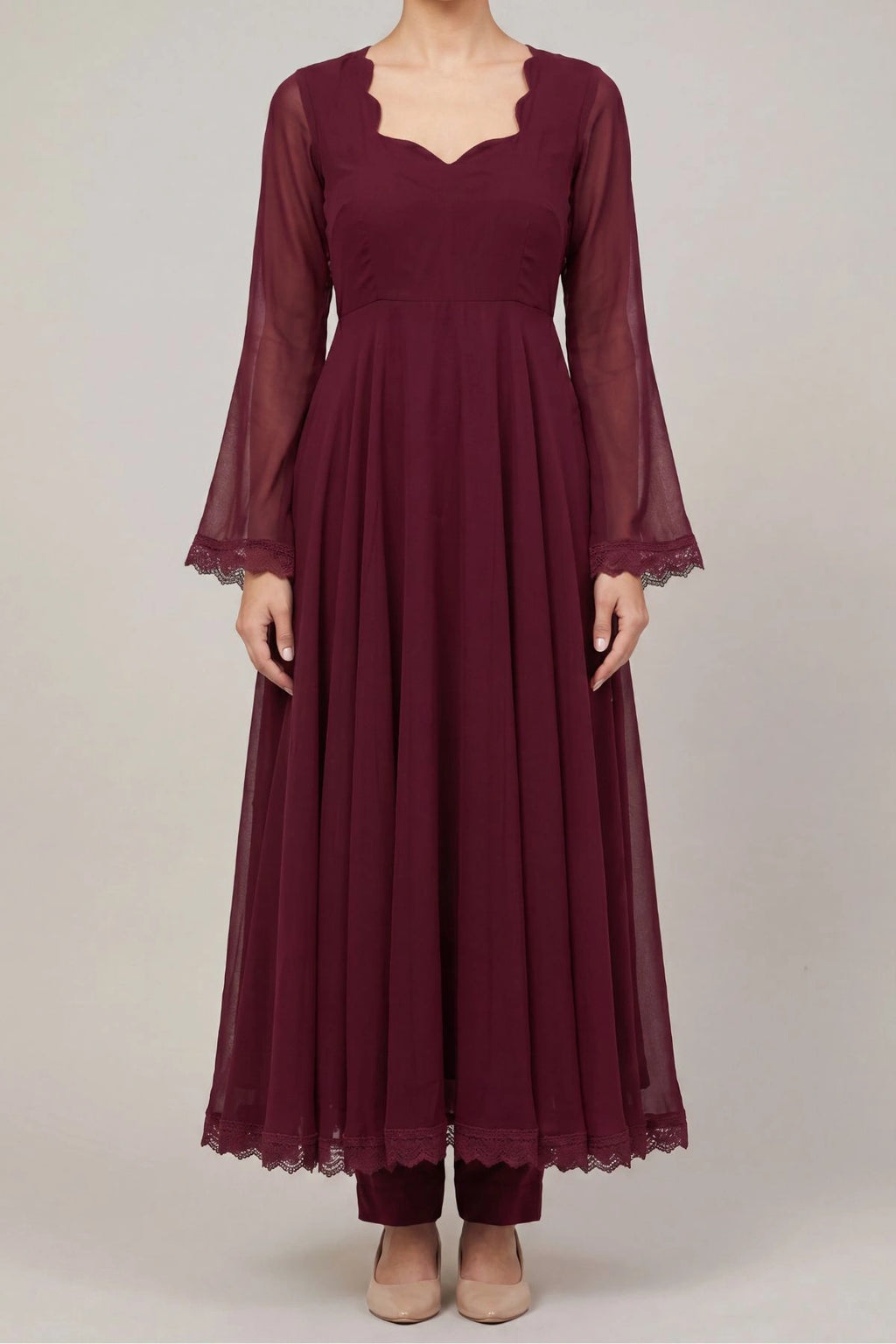 Merlot Anarkali Set