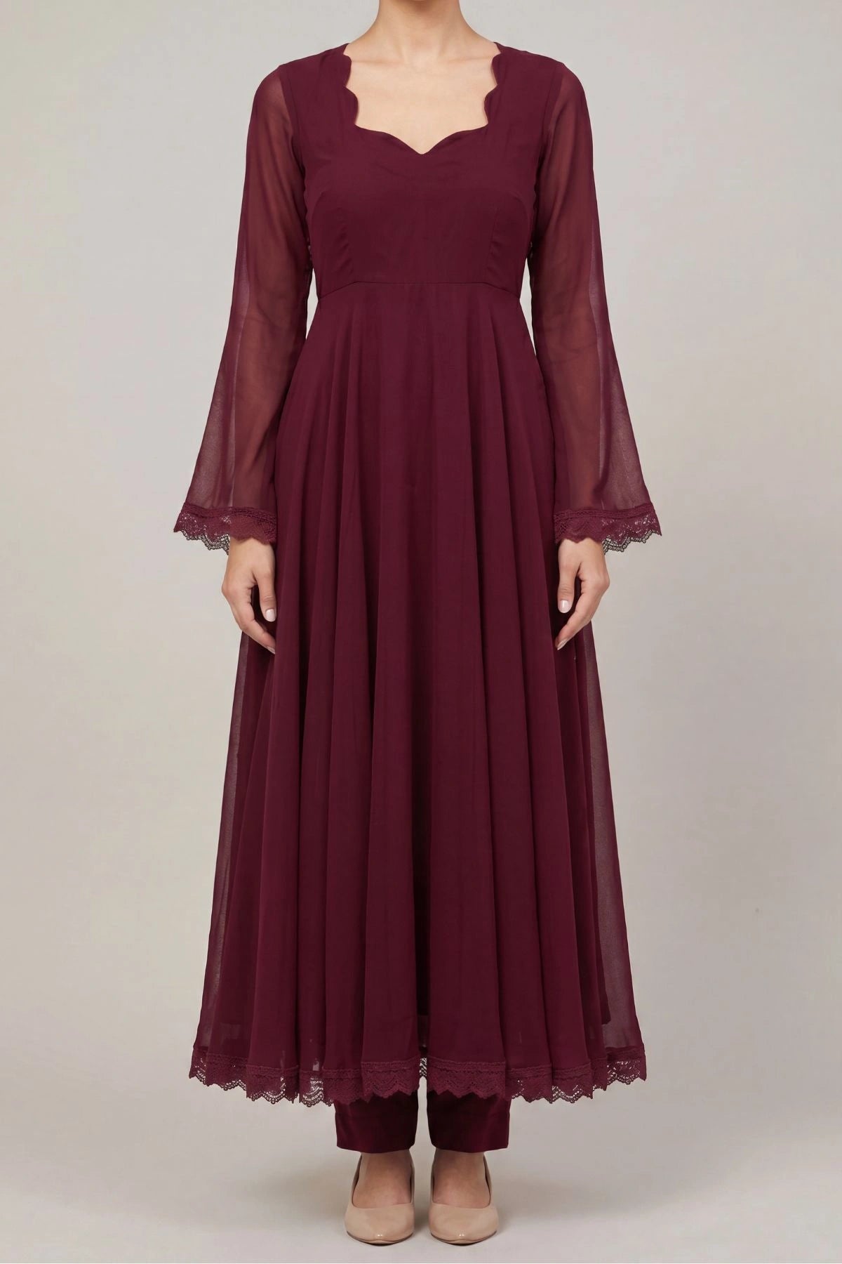 Merlot Anarkali Set