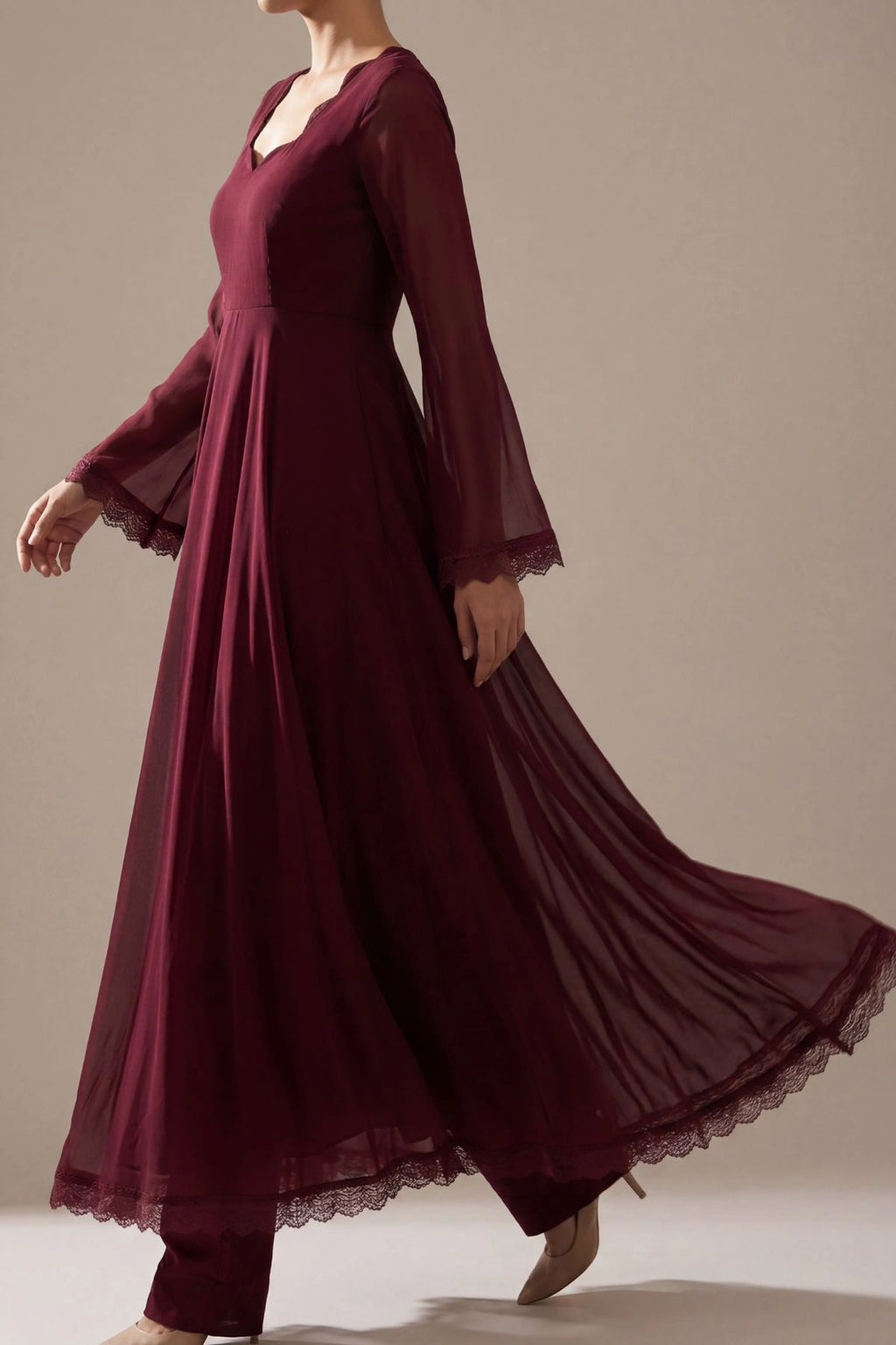 Merlot Anarkali Set