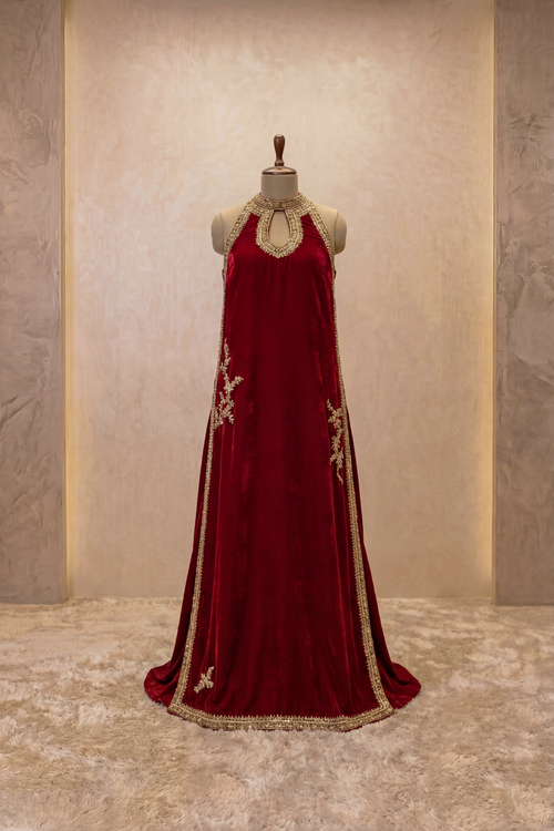 Crimson Era Embellished Long Dress
