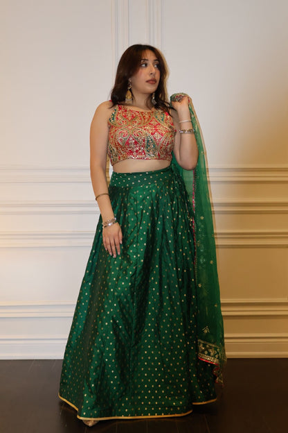 Emerald Élan Lehenga Set