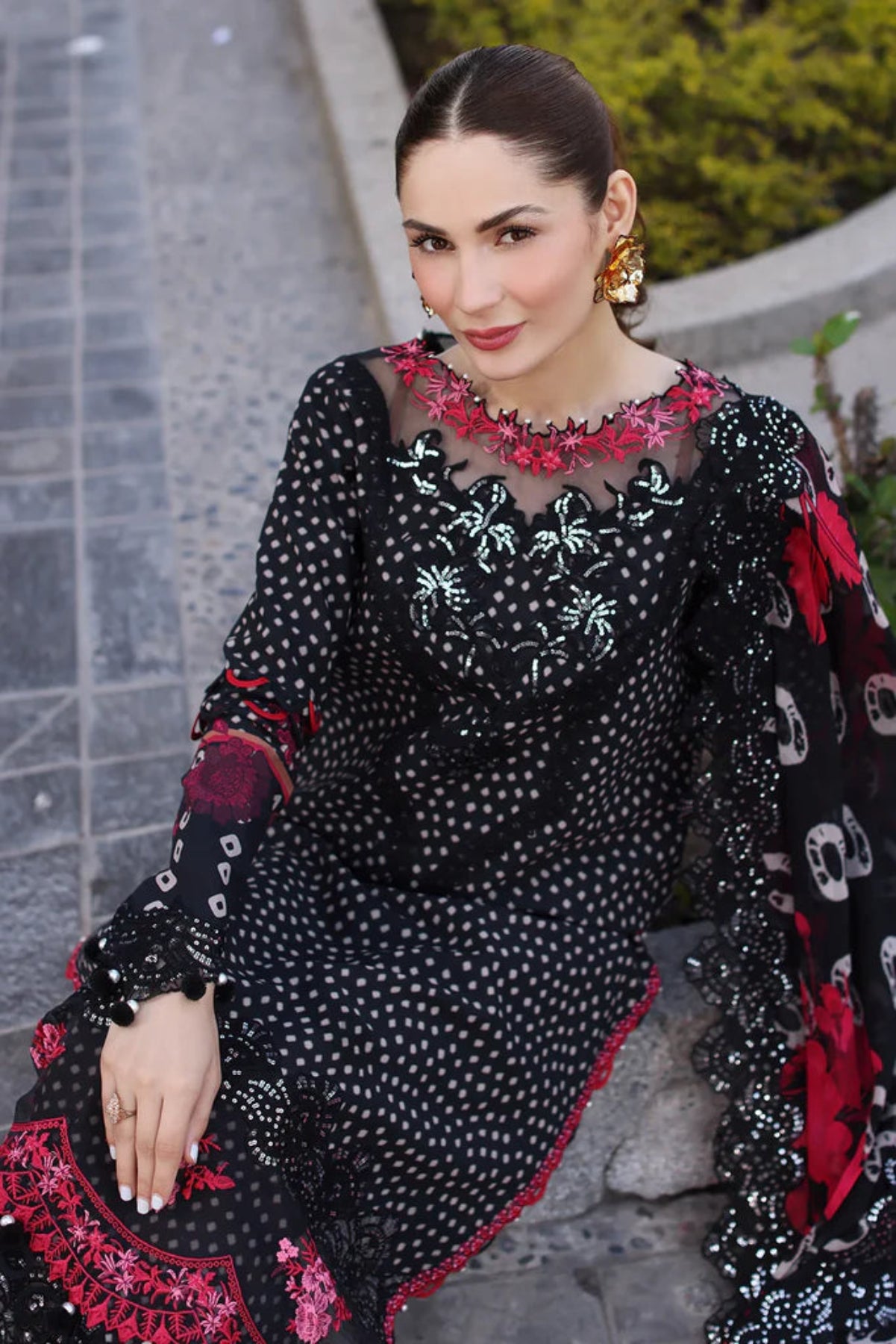 Black Polka Suit - Dorie