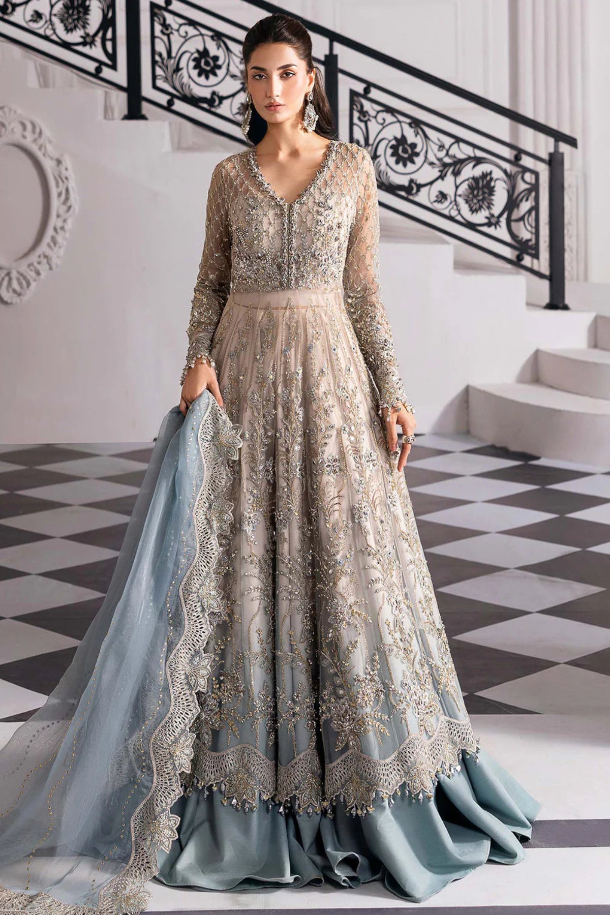 Blue Lehnga Gown - Dorie