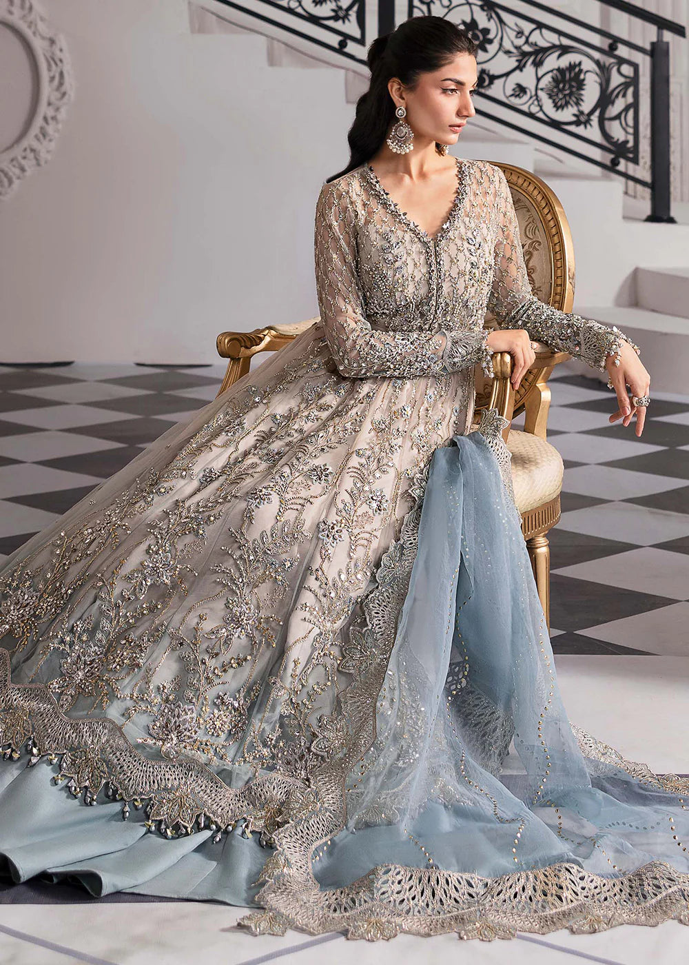 Blue Lehnga Gown - Dorie