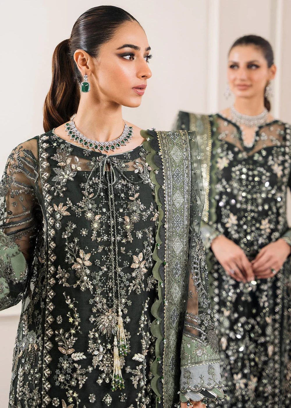 Green Embroidered Suit - Dorie