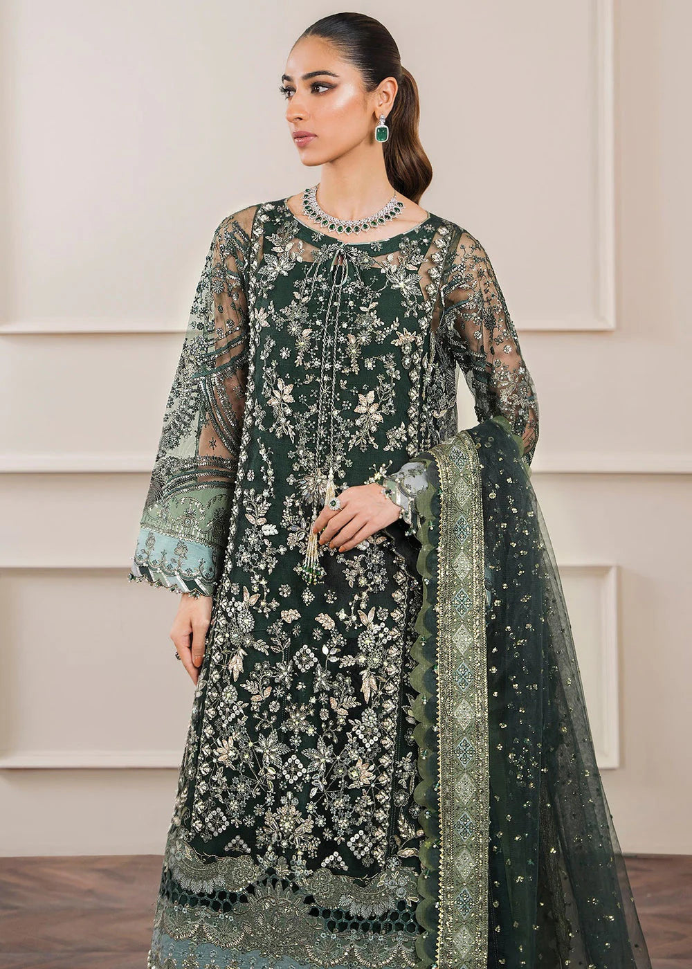 Green Embroidered Suit - Dorie