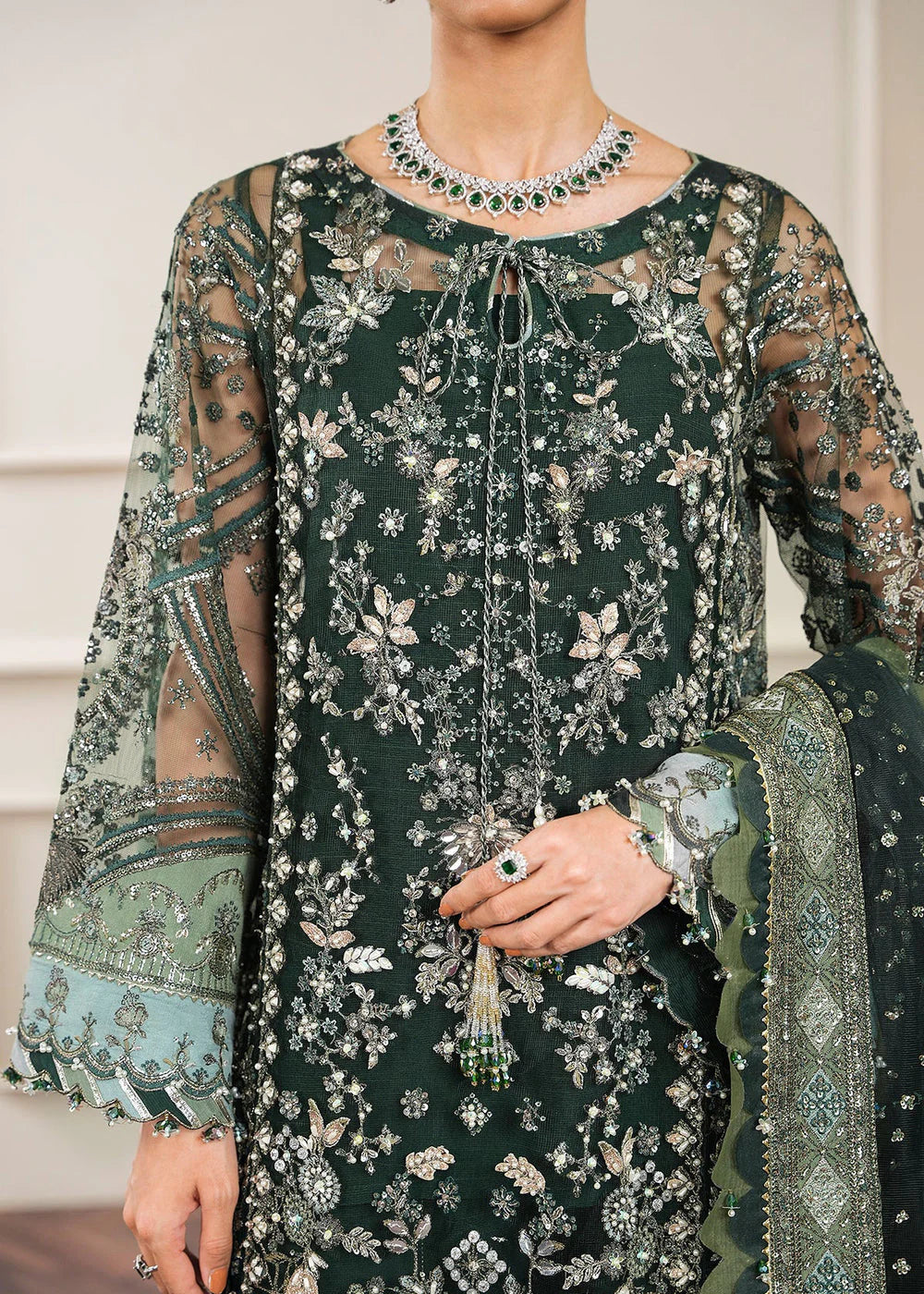 Green Embroidered Suit - Dorie