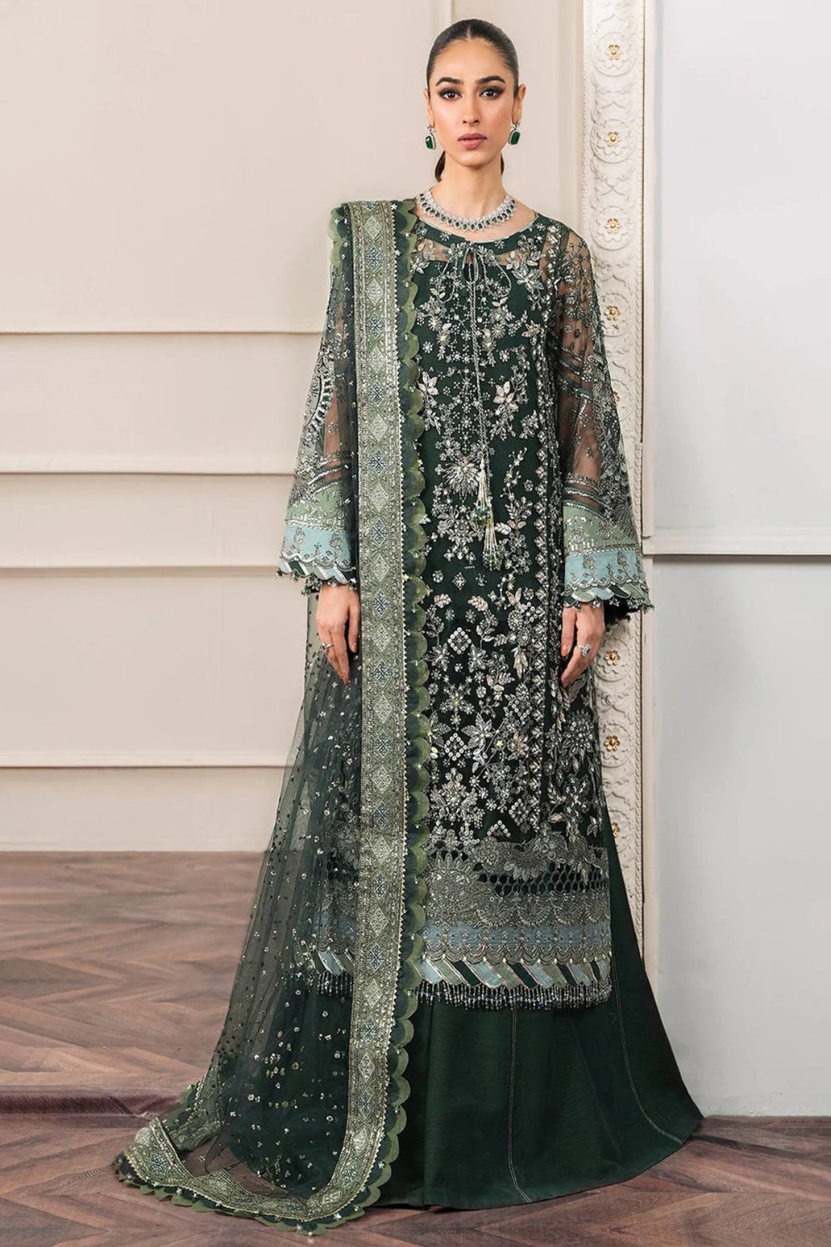 Green Embroidered Suit - Dorie
