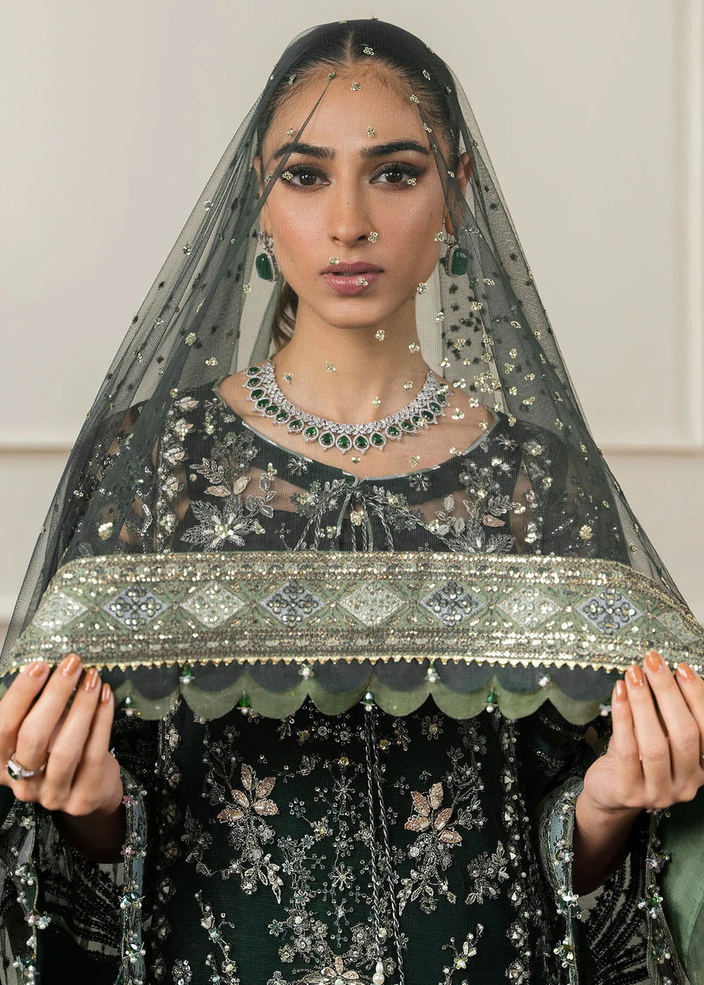 Green Embroidered Suit - Dorie