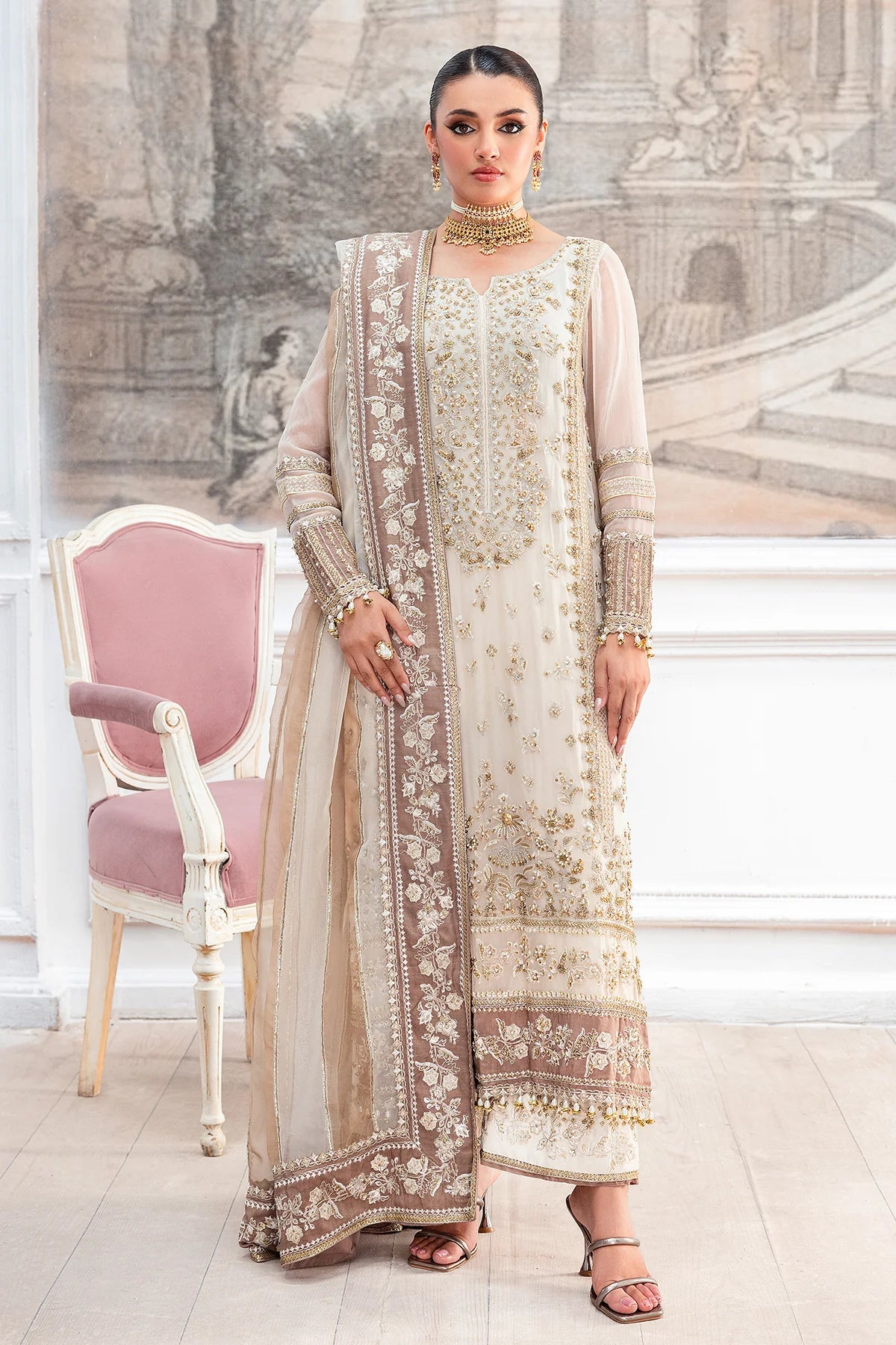 Ivory Embroidered Suit - Dorie