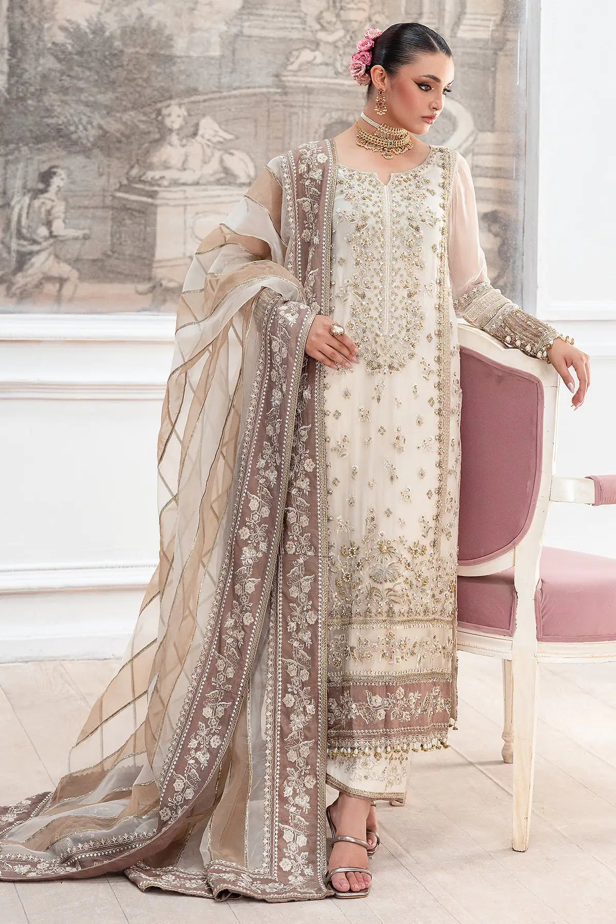 Ivory Embroidered Suit - Dorie
