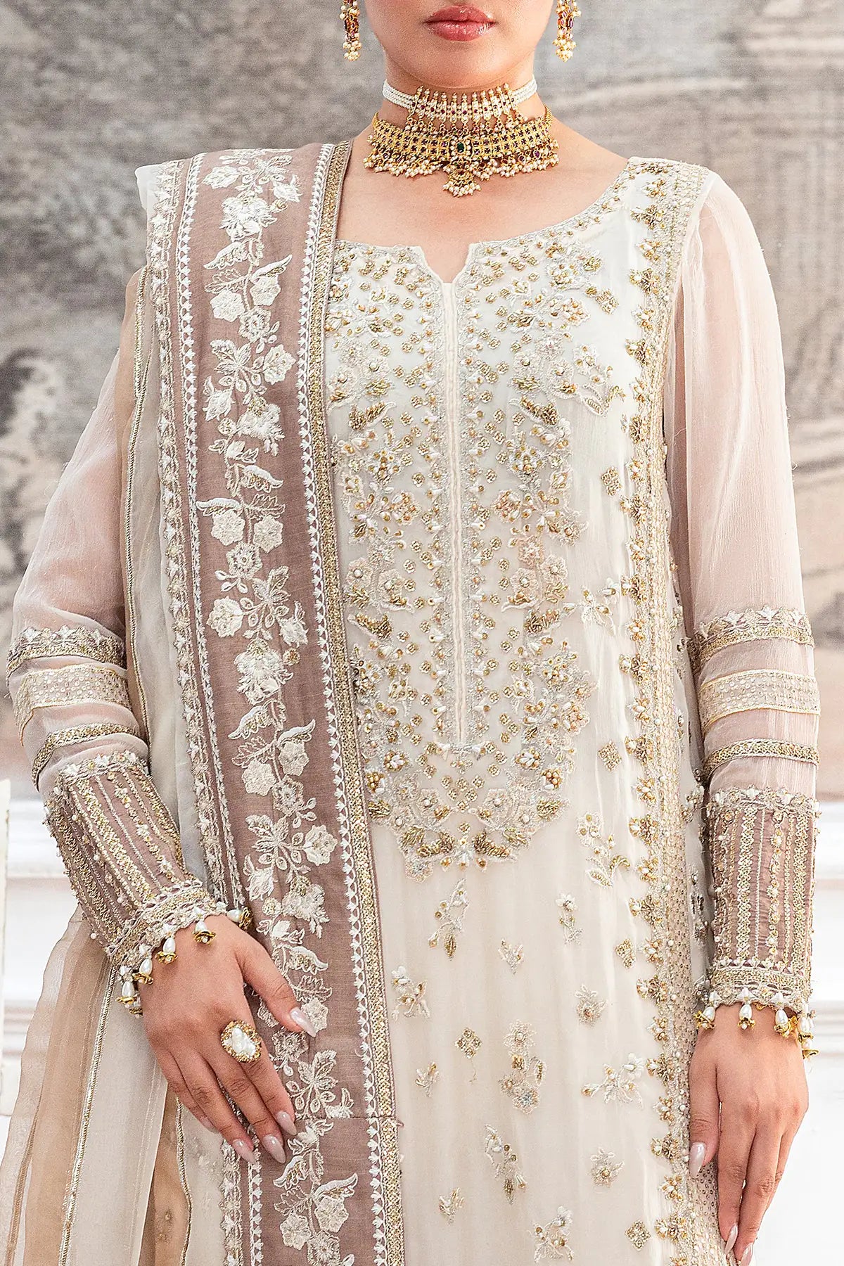Ivory Embroidered Suit - Dorie