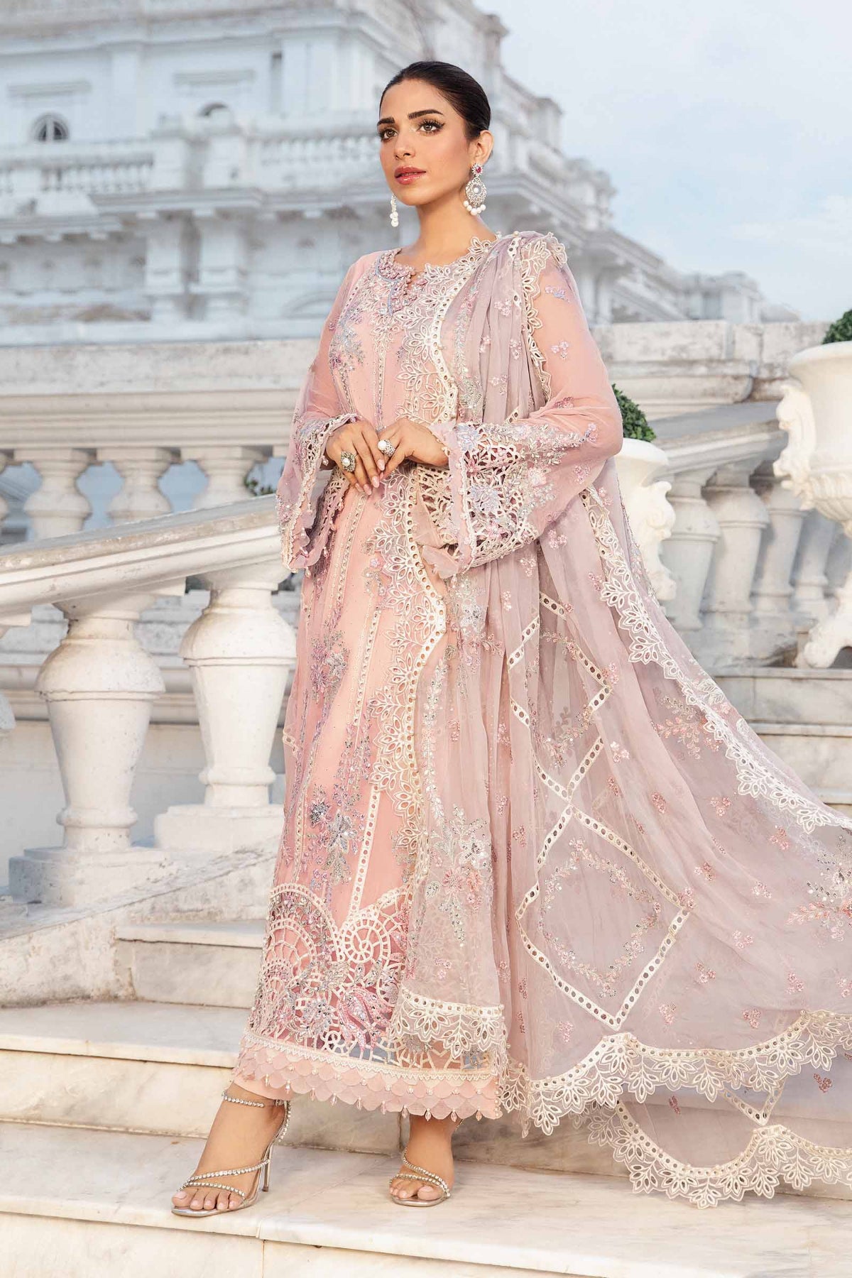 Blush Pink Embroidered Suit - Dorie