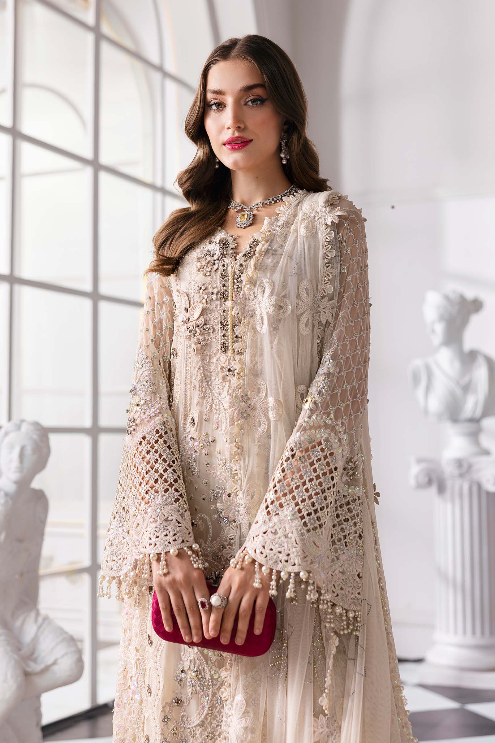 Beige Embroidered Suit - Dorie