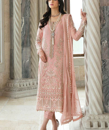 Blush Pink Embroidered Suit - Dorie