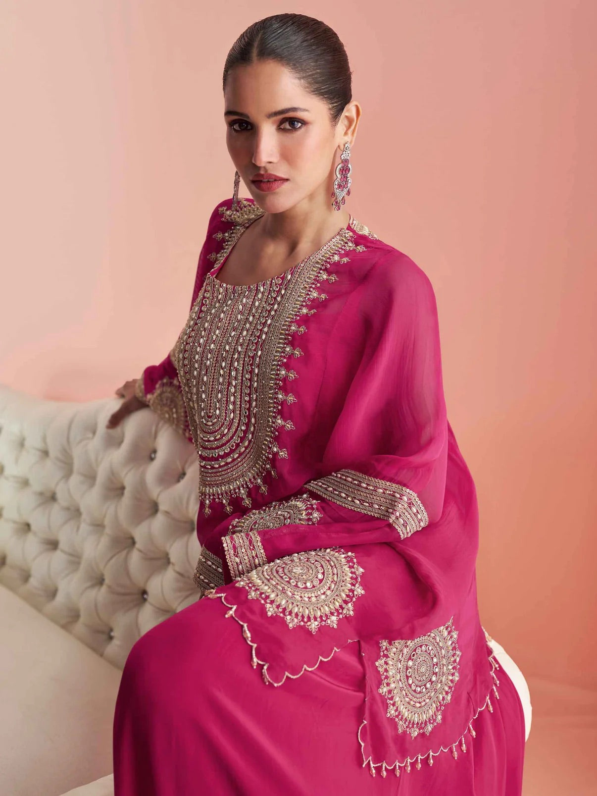 Fuchsia Radiance Kaftan Set