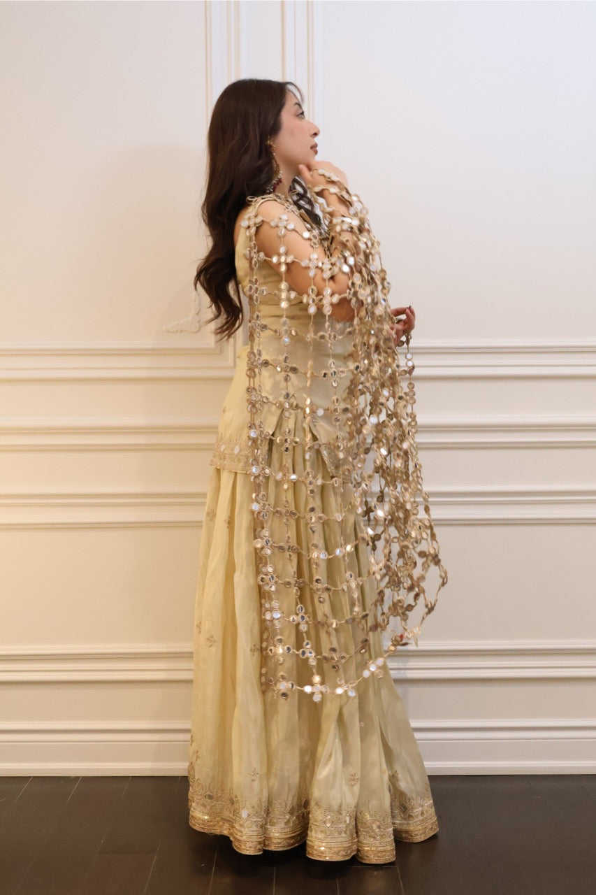 Mirror Veil Sharara Set