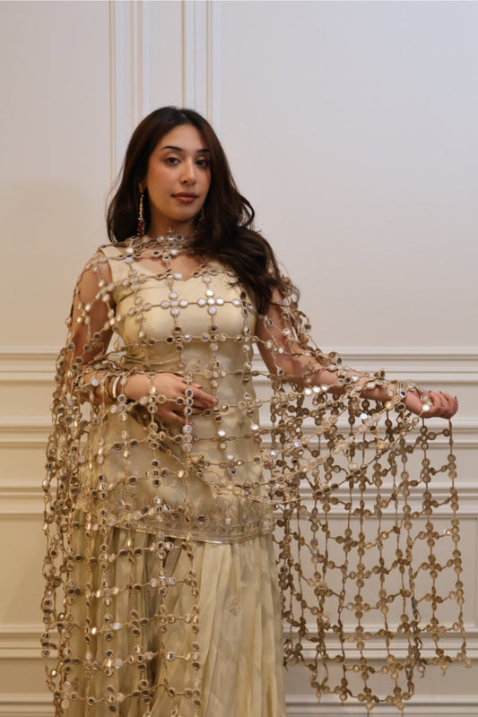 Mirror Veil Sharara Set