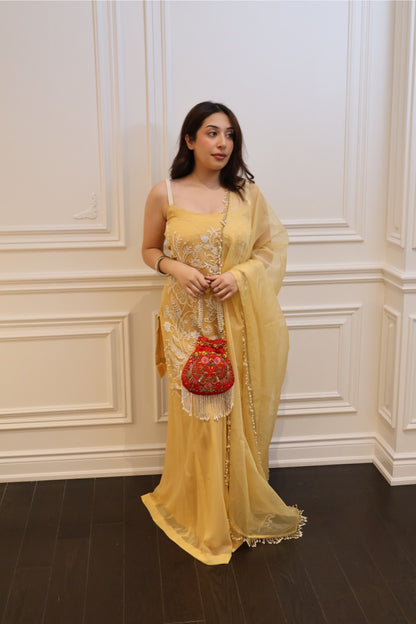 Mustard Bloom Sharara Set