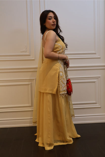 Mustard Bloom Sharara Set