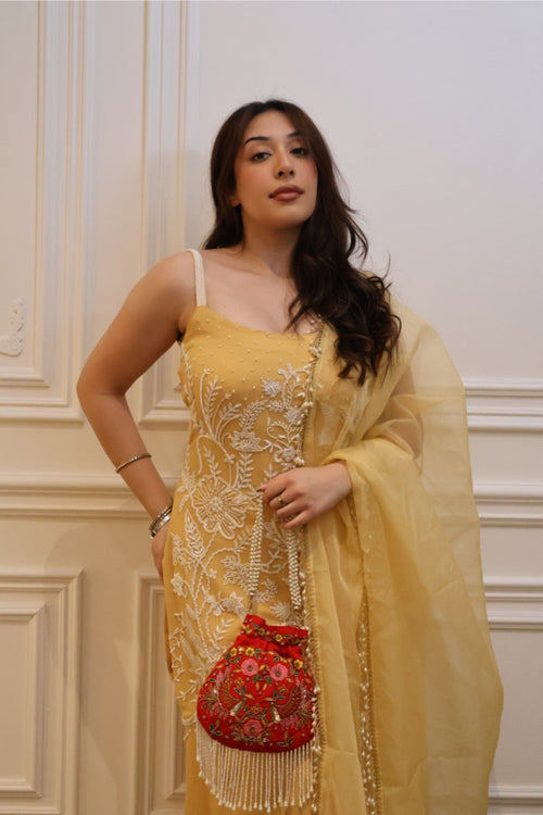 Mustard Bloom Sharara Set
