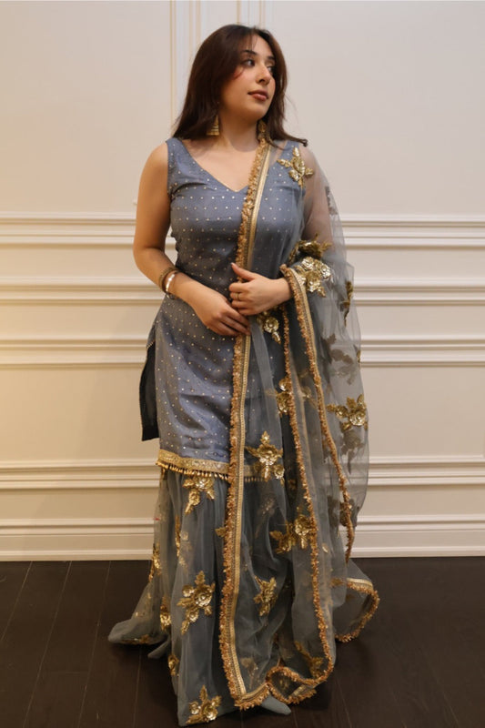 Bleu Étoile Sharara Set