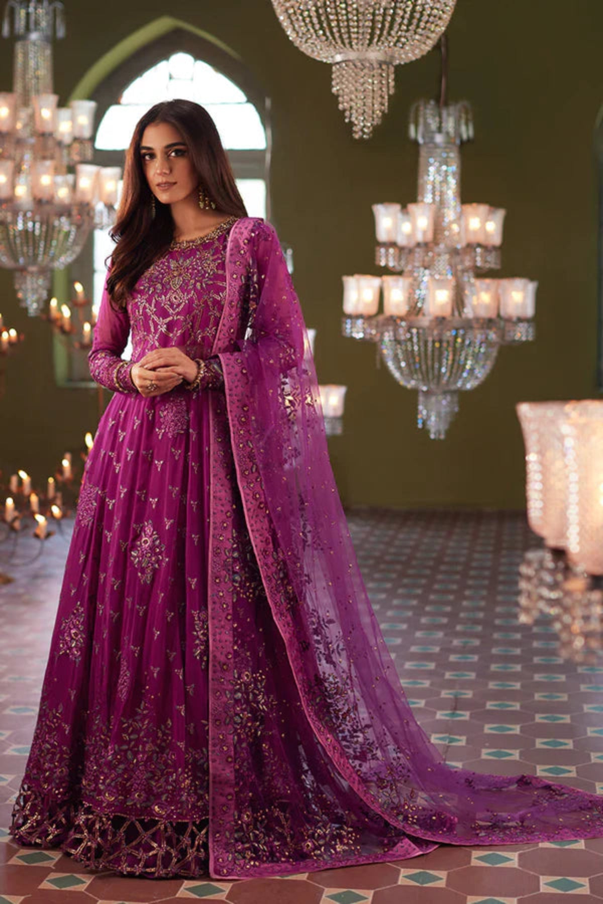 Purple Anarkali Gown - Dorie
