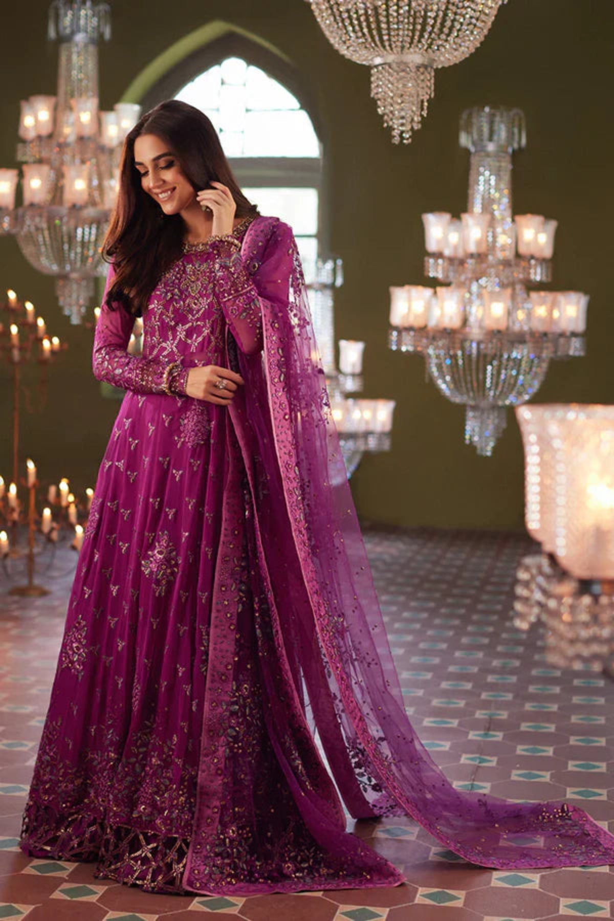 Purple Anarkali Gown - Dorie
