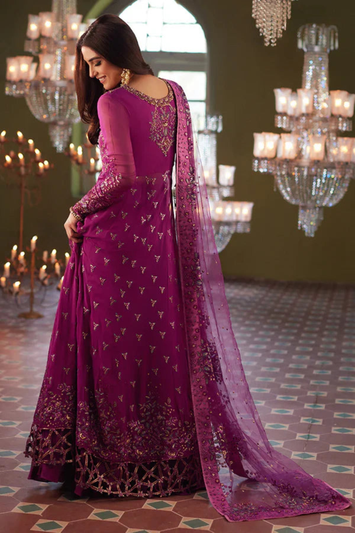 Purple Anarkali Gown - Dorie