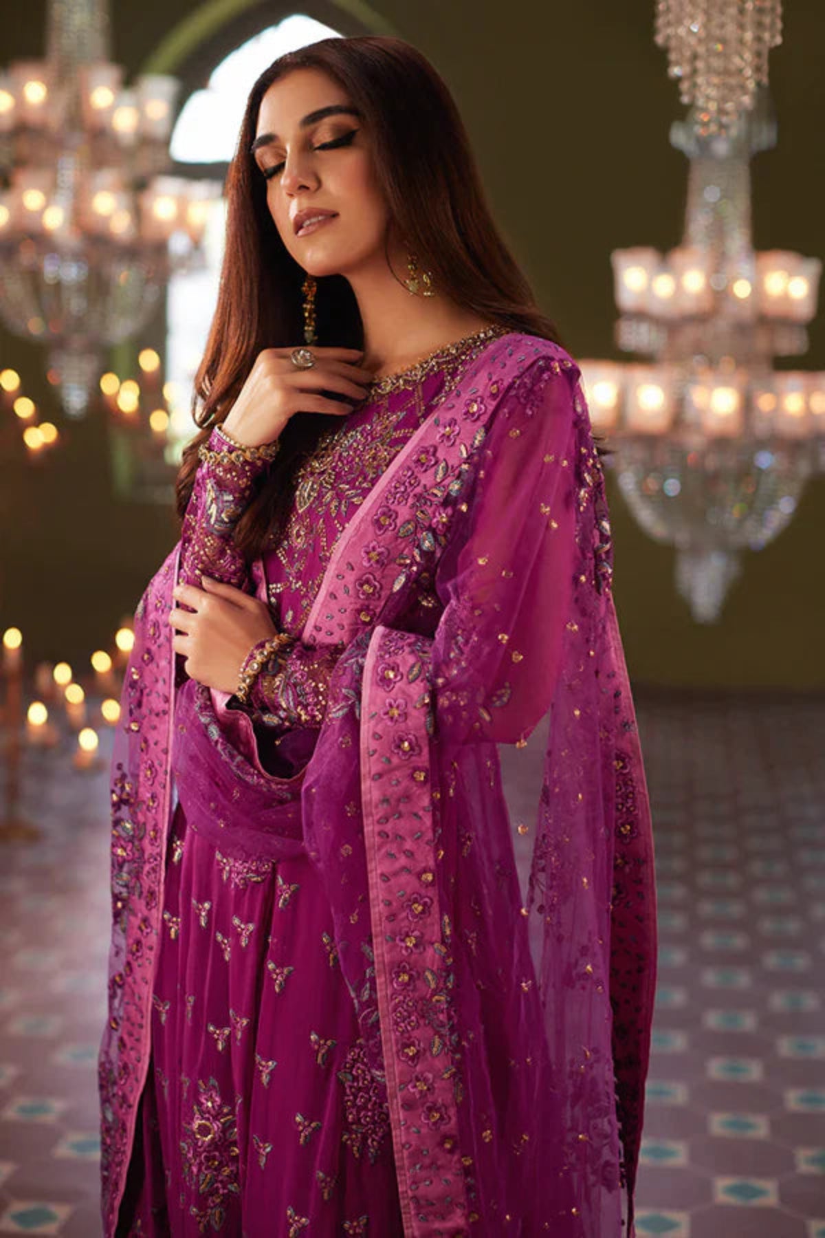 Purple Anarkali Gown - Dorie