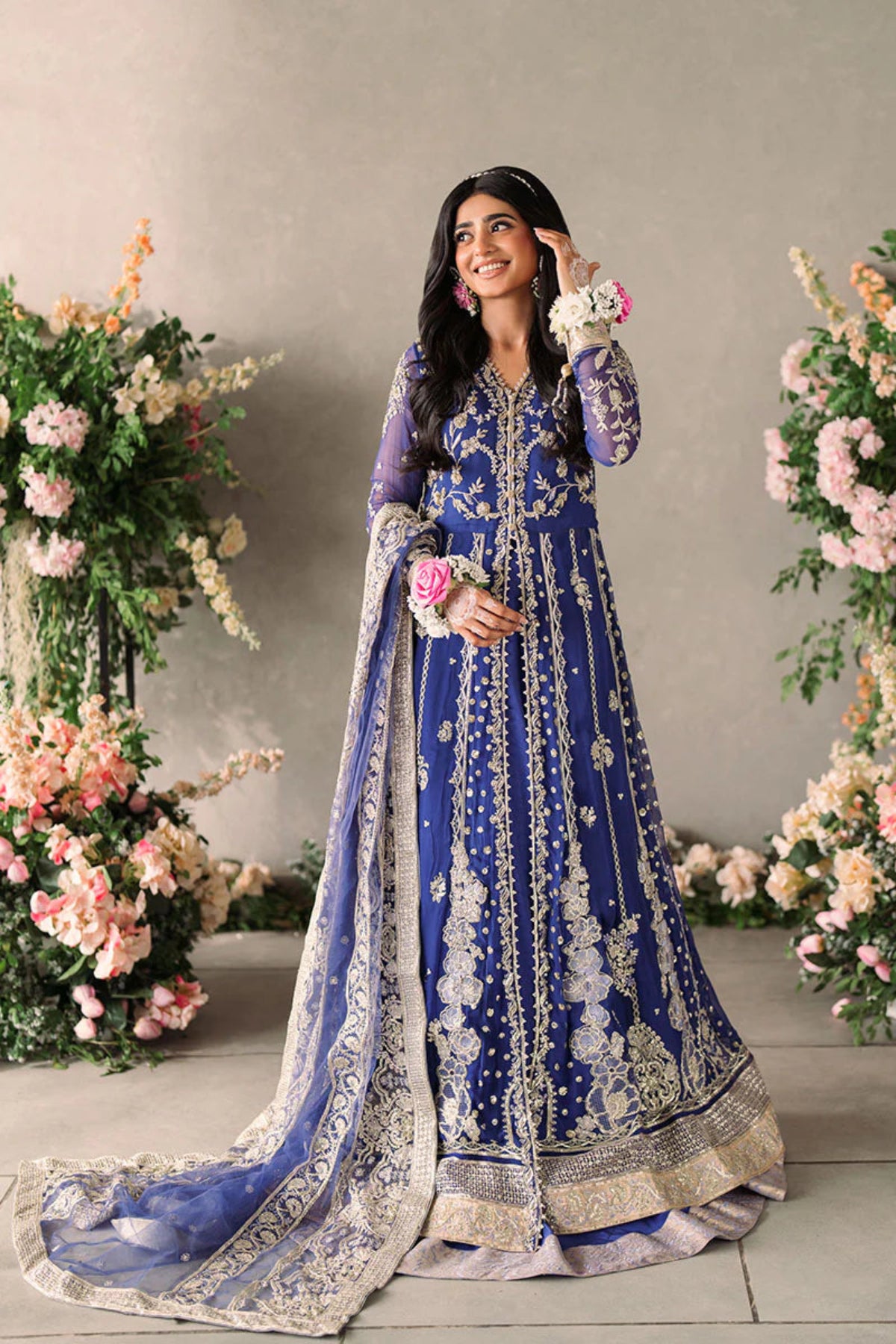 Royal Blue Lehnga Gown - Dorie