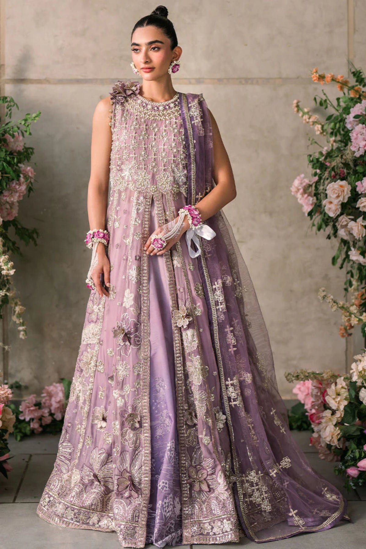 Purple Sleeveless Anarkali Gown - Dorie