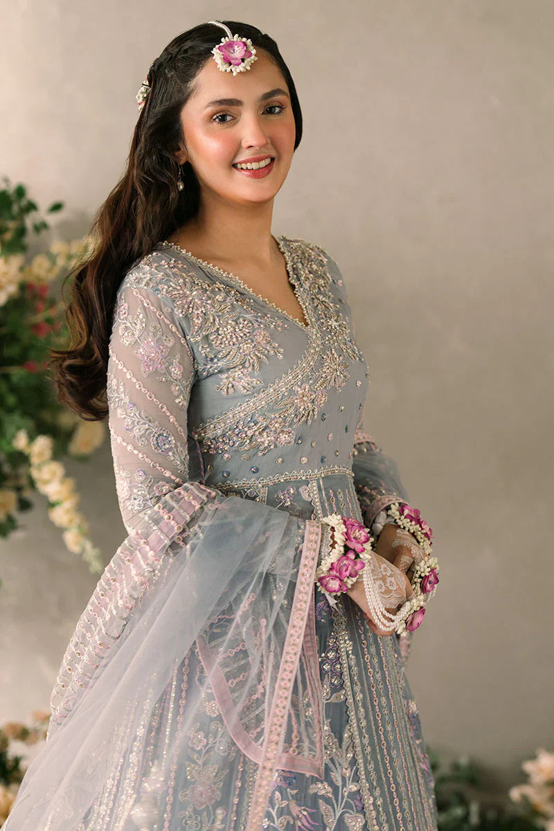 Blue Embroidered Anarkali - Dorie