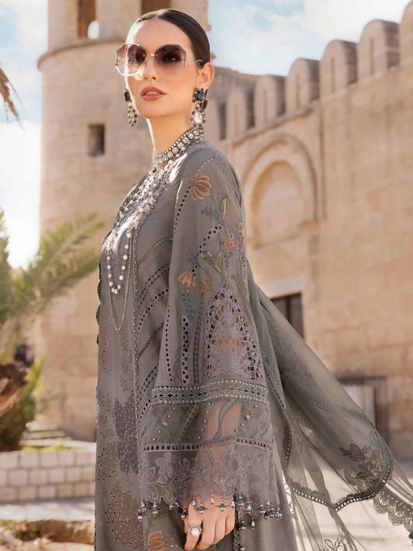 Grey Cutwork Suit - Dorie
