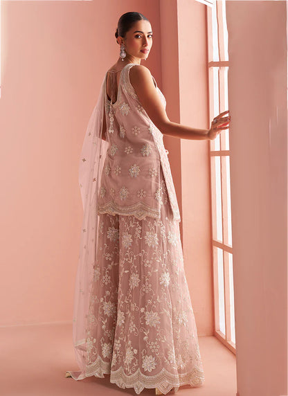 Blush Petal Scallop Sharara Set