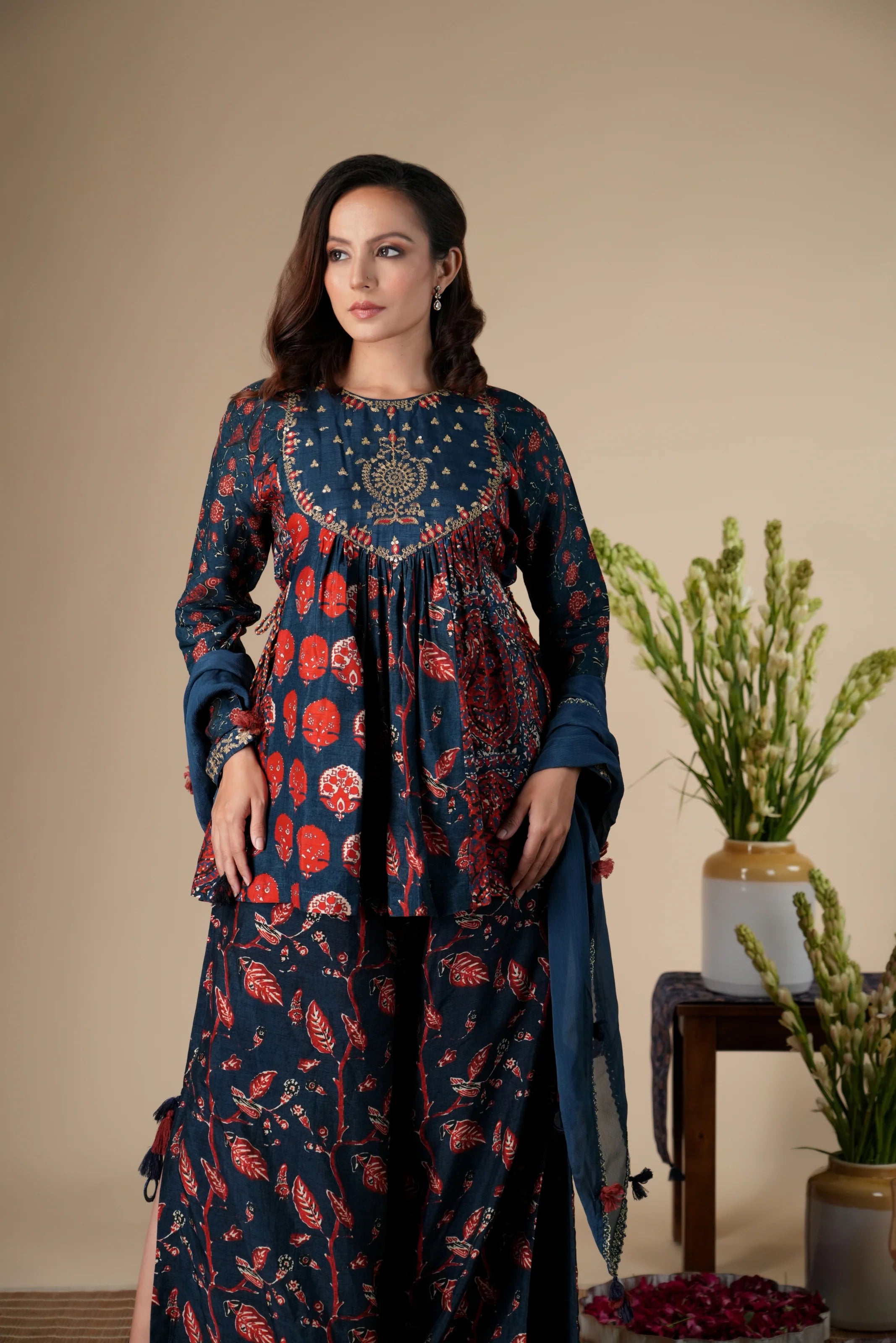 Midnight Aster Sharara Set