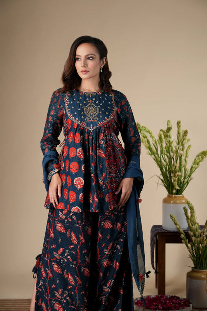 Midnight Aster Sharara Set