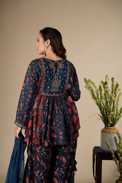 Midnight Aster Sharara Set