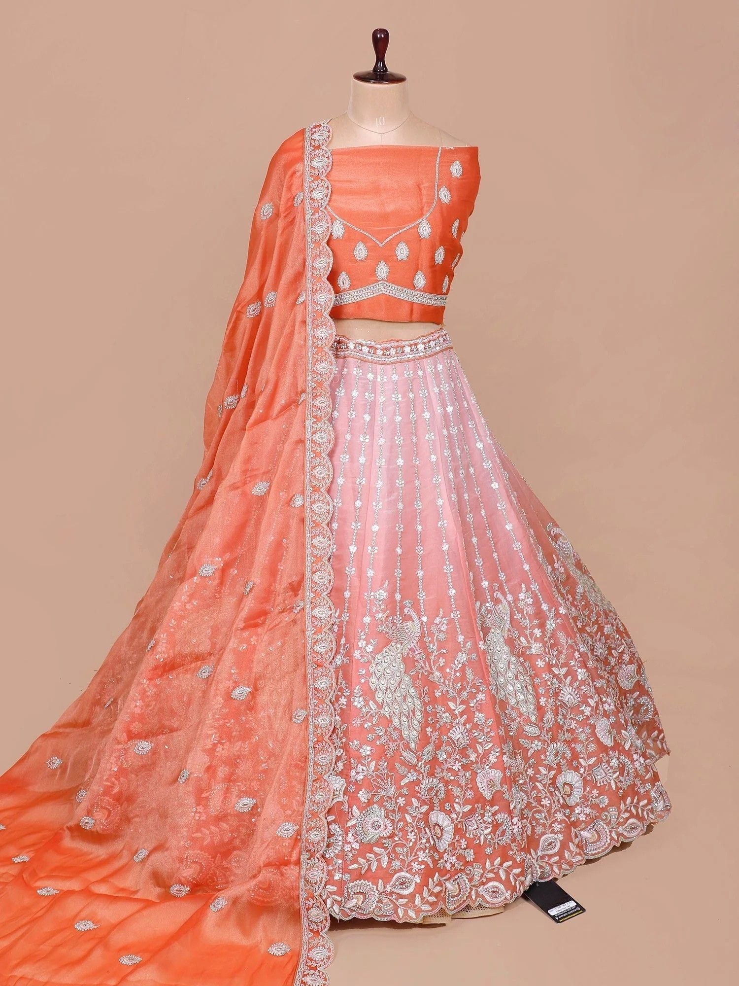 Peacock Motif Lehenga Set