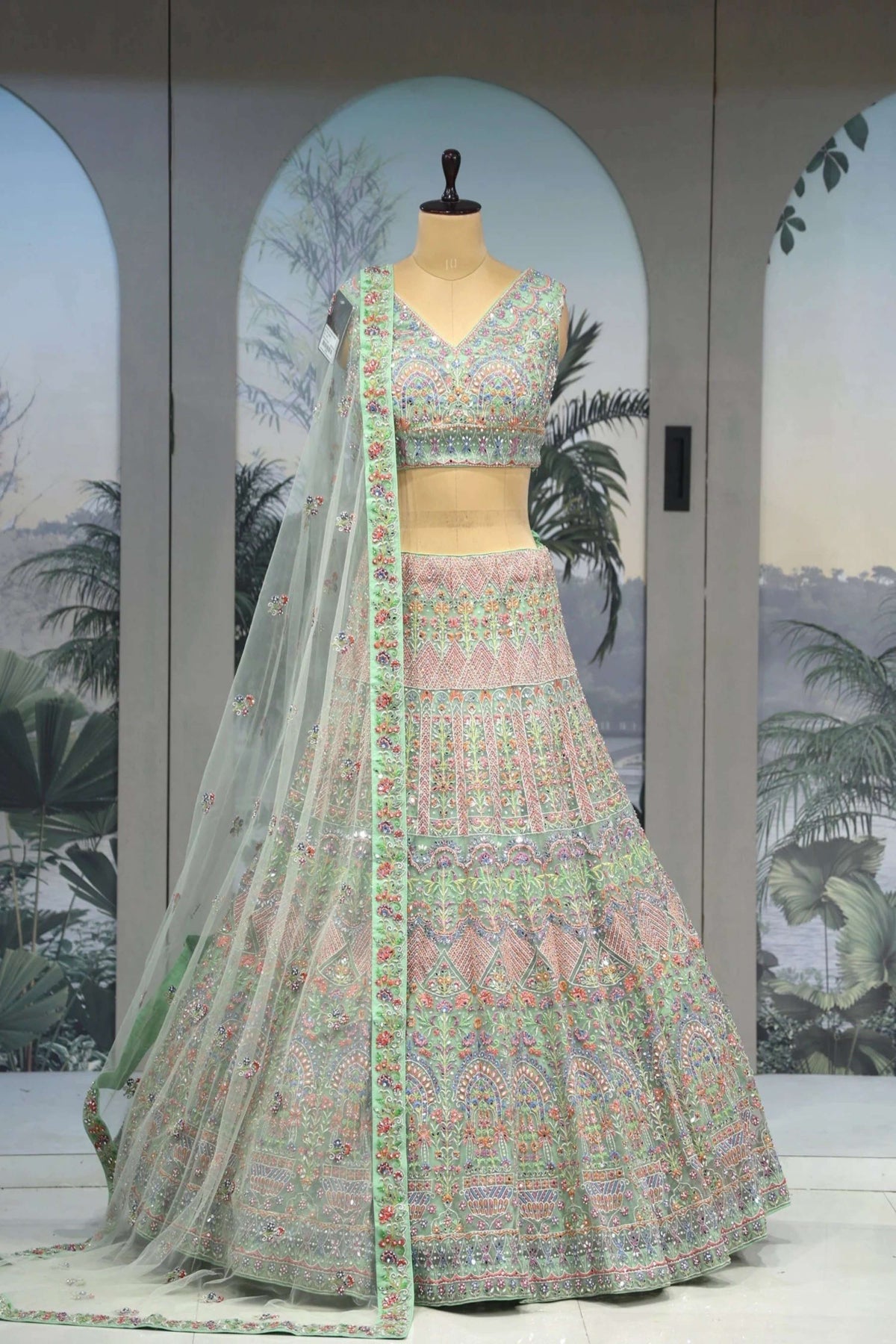 Mint Garden Reverie Lehenga