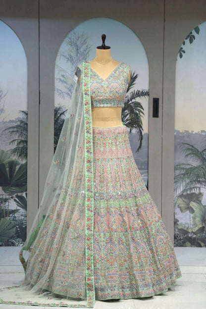 Mint Garden Reverie Lehenga