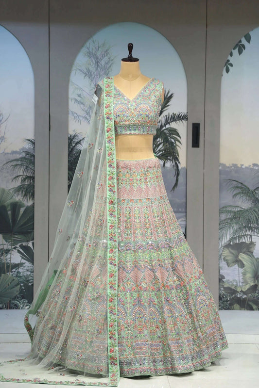 Mint Garden Reverie Lehenga