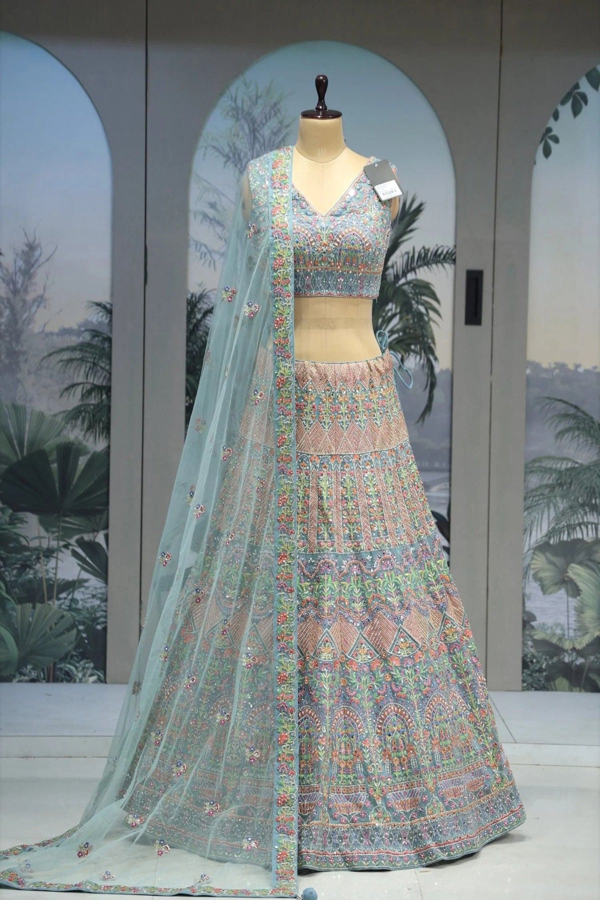 Aqua Garden Reverie Lehenga
