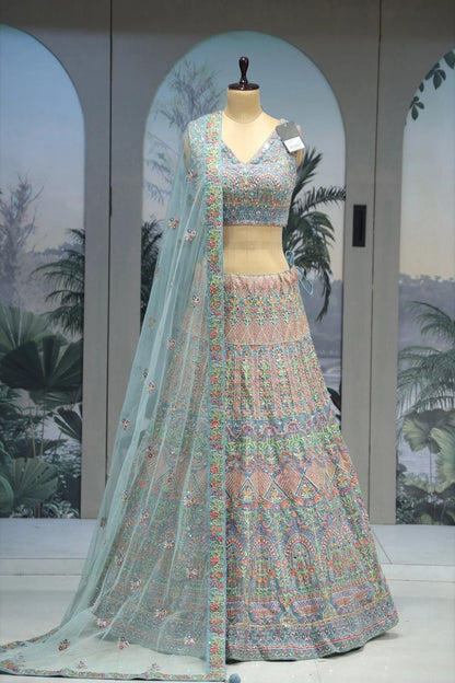 Aqua Garden Reverie Lehenga