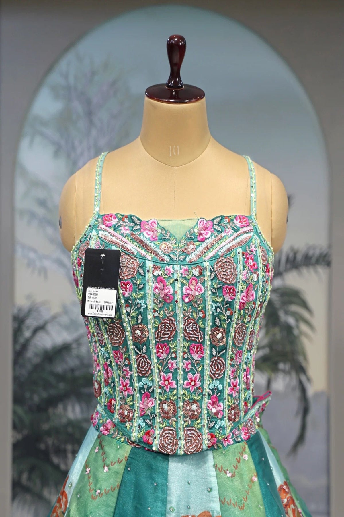 Aqua Blossom Lehenga