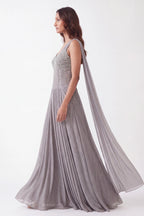 Ardoise Draped Gown - Dorie Atelier