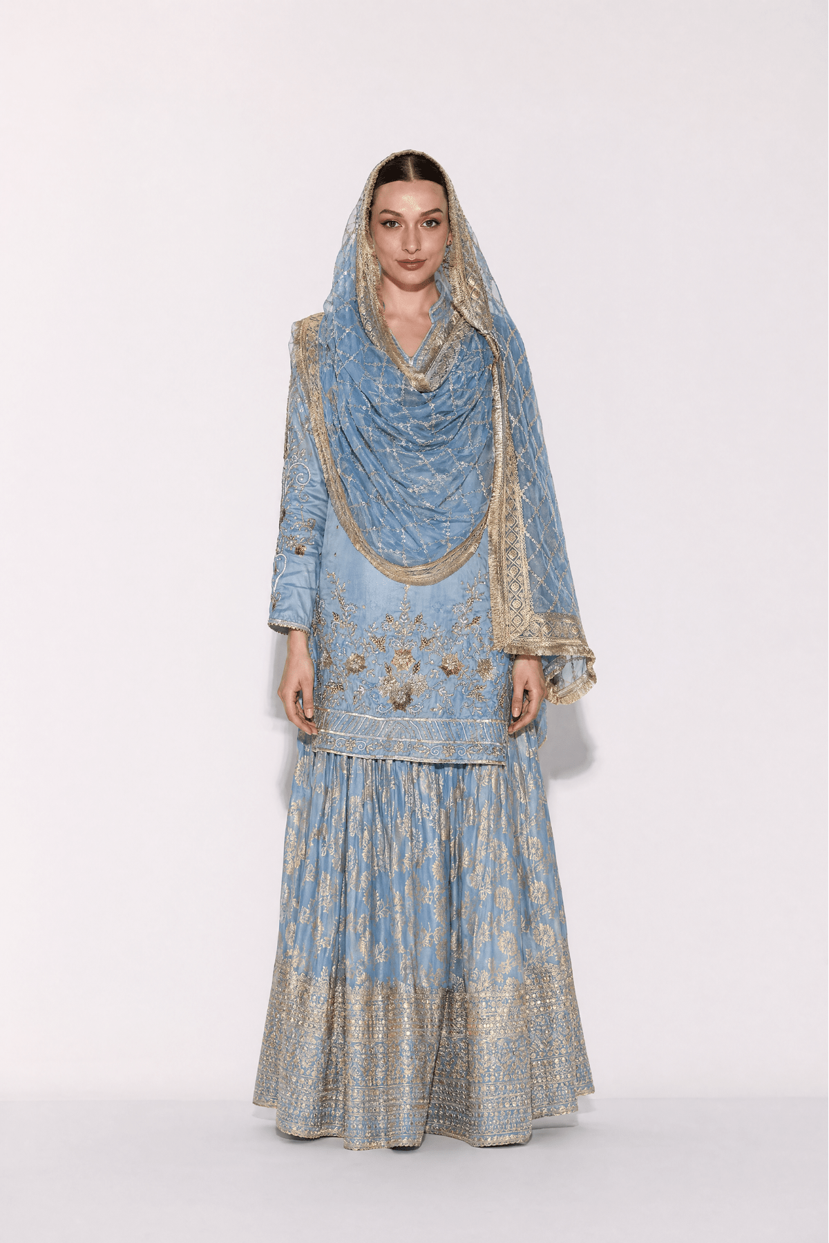 Azure Heirloom Sharara Set - Dorie Atelier