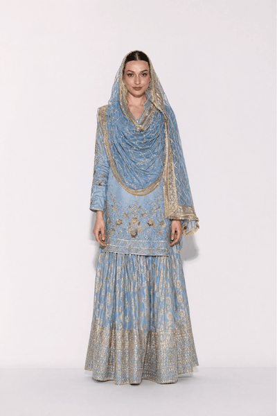 Azure Heirloom Sharara Set