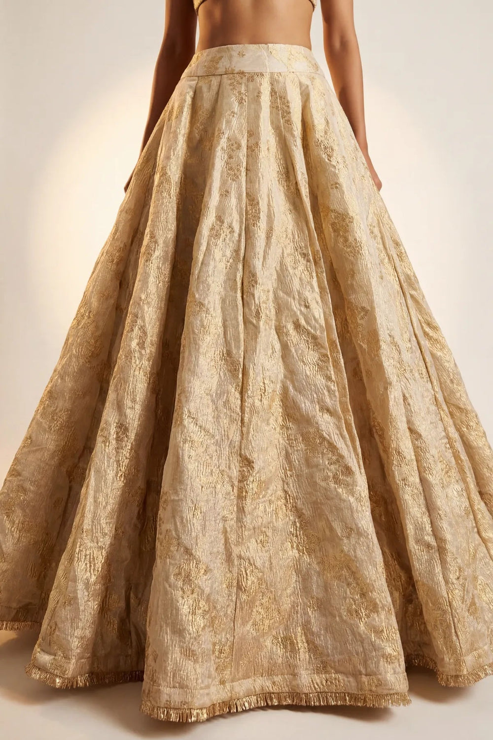 Banarasi Crush Tissue Lehenga Skirt - Dorie Atelier